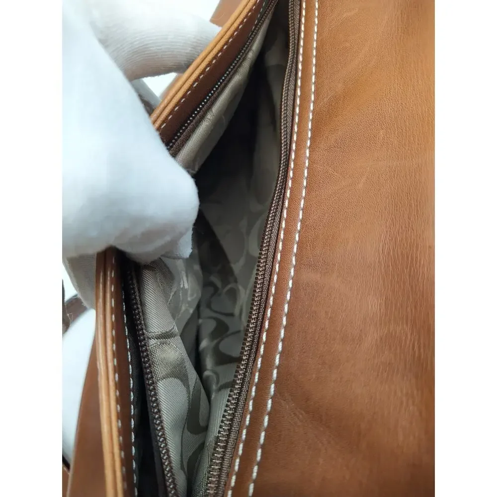 Coach Lexington British Tan Leather Briefcase Messenger Crossbody Bag - Vintage